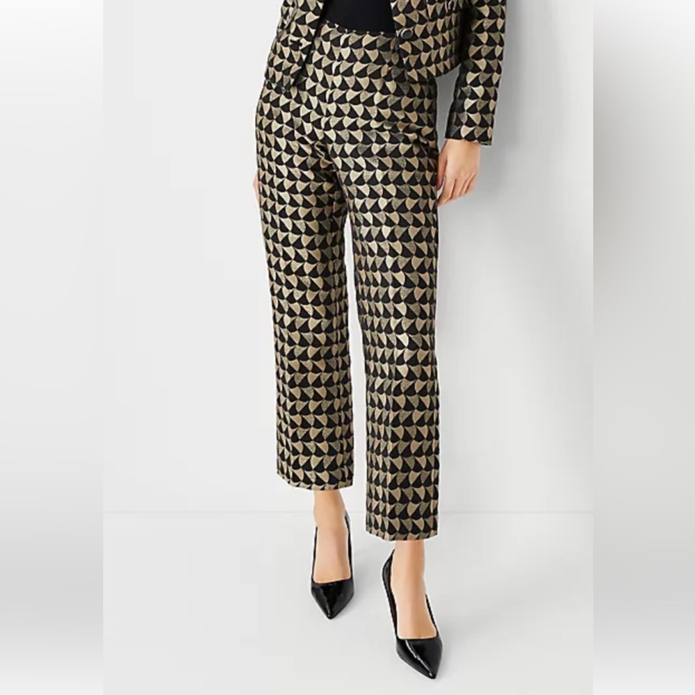 ANN Taylor Flared Ankle Pants In Geo Jacquard